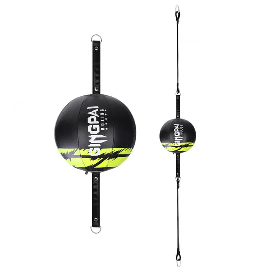 Punching ball suspendu noir/jaune en PU