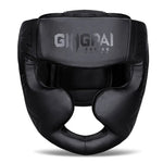 Casque de boxe anglaise noir avec inscriptions noires Gingpai - Vignette | SacDeFrappe.fr