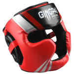 Casque Kick Boxing rouge et noir Gingpai - Vignette | SacDeFrappe.fr