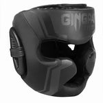 Casque boxe noir avec bandes noires Gingpai - Vignette | SacDeFrappe.fr