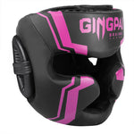 Casque boxe noir avec bandes roses Gingpai - Vignette | SacDeFrappe.fr