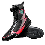 Chaussures de boxe noires avec inscription rouge Soprt - Vignette | SacDeFrappe.fr