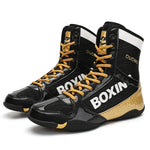 Chaussures de boxe noires et dorées Boxing Dudimu - Vignette | SacDeFrappe.fr