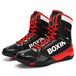 Chaussures de boxe noires et rouges Boxing Dudimu - Vignette | SacDeFrappe.fr