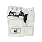 Gants de MMA blancs avec inscription noire Baisenna - Vignette | SacDeFrappe.fr