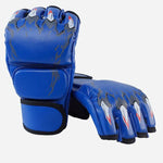 Gants de MMA bleus avec décor griffes - Vignette | SacDeFrappe.fr
