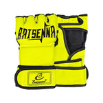 Gants de MMA jaunes avec inscription noire Baisenna - Vignette | SacDeFrappe.fr