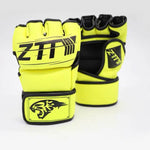 Gants de MMA jaunes avec inscription noire ZTTY - Vignette | SacDeFrappe.fr