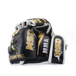 Gants de MMA noirs avec inscription dorée WSD - Vignette | SacDeFrappe.fr