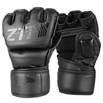 Gants de MMA noirs avec inscription noire ZTTY - Vignette | SacDeFrappe.fr