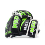 Gants de MMA noirs avec inscription verte WSD - Vignette | SacDeFrappe.fr