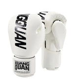 Gants de boxe blancs inscription noire Kuang Quan - Vignette | SacDeFrappe.fr