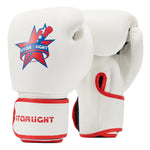Gants de boxe blancs inscription étoile rouge Starlight - Vignette | SacDeFrappe.fr