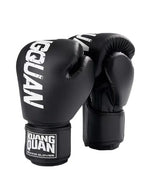 Gants de boxe noirs inscription blanche Kuang Quan - Vignette | SacDeFrappe.fr