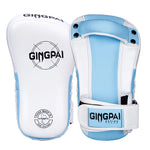 Pao de boxe blanc et bleu avec inscription noire Gingpai (Paire) - Vignette | SacDeFrappe.fr