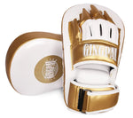 Patte d'ours de boxe blanche et dorée Gingpai - Vignette | SacDeFrappe.fr