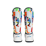 Protège tibias de boxe enfant - blanc avec décor multicolore BN - Vignette | SacDeFrappe.fr