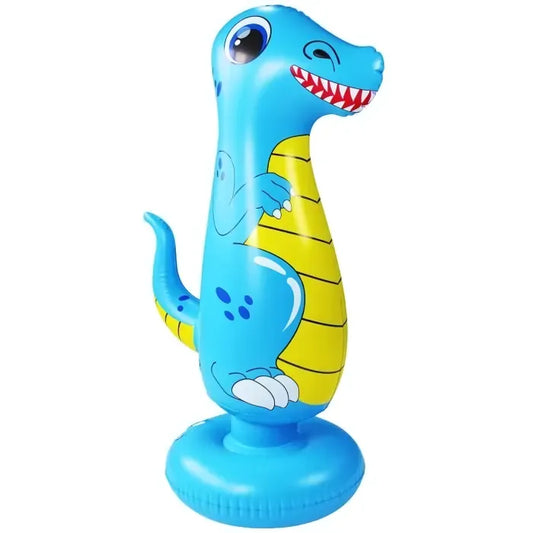 Punching Ball Gonflable Bleu Dinosaure - Vue d'ensemble