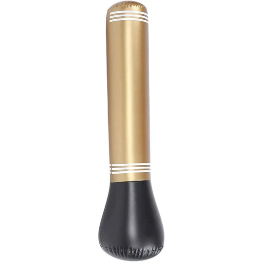 Punching ball gonflable doré et embase noire