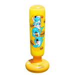 Punching ball gonflable jaune avec dauphin et burger - Vignette | SacDeFrappe.fr