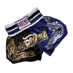 Short boxe thai noir et bleu avec inscriptions dorées et argentées Anotherboxer - Vignette | SacDeFrappe.fr