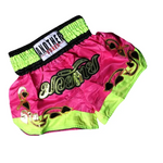 Short boxe thai rose et vert avec inscriptions dorées Anotherboxer - Vignette | SacDeFrappe.fr