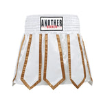 Short femme boxe anglaise blanc avec bandes dorées Anotherboxer - Vignette | SacDeFrappe.fr