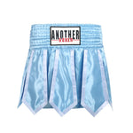 Short femme boxe anglaise bleu clair avec bandes blanches Anotherboxer - Vignette | SacDeFrappe.fr