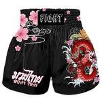 Short femme boxe thai noir et rose avec dragon Fight - Vignette | SacDeFrappe.fr