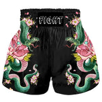 Short femme boxe thai noir et vert avec serpent Fight - Vignette | SacDeFrappe.fr