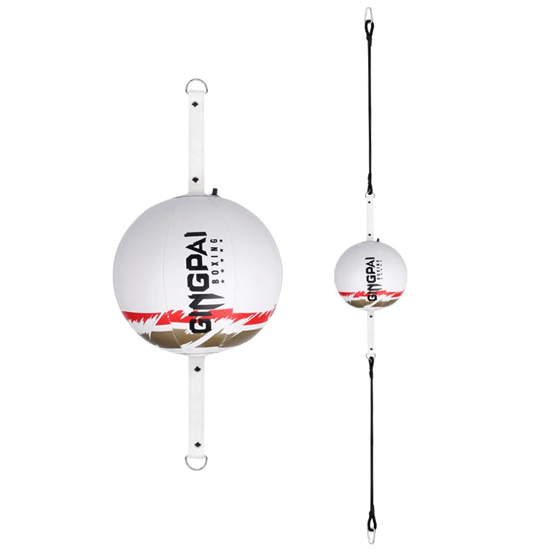 Punching ball suspendu blanc/rouge en PU