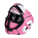 Casque boxe avec grille amovible rose et blanc Gingpai - Vignette | SacDeFrappe.fr
