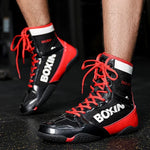 Chaussures de boxe noires et rouges Boxing Dudimu - Vignette | SacDeFrappe.fr