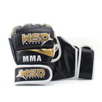 Gants de MMA noirs avec inscription dorée WSD - Vignette | SacDeFrappe.fr