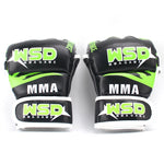 Gants de MMA noirs avec inscription verte WSD - Vignette | SacDeFrappe.fr