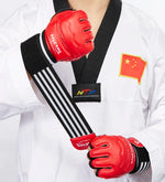 Gants de MMA rouges avec inscription blanche Saikang - Vignette | SacDeFrappe.fr