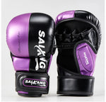 Mitaines de boxe noires et violettes Saikang - Vignette | SacDeFrappe.fr