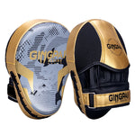 Pattes d'ours de boxe gris et doré en simple ou paire Gingpai - Vignette | SacDeFrappe.fr