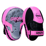 Pattes d'ours de boxe gris et rose en simple ou paire Gingpai - Vignette | SacDeFrappe.fr