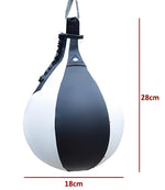 Poire de Vitesse en PU Noir et blanc - 28cm - Gonflable - Vignette | SacDeFrappe.fr