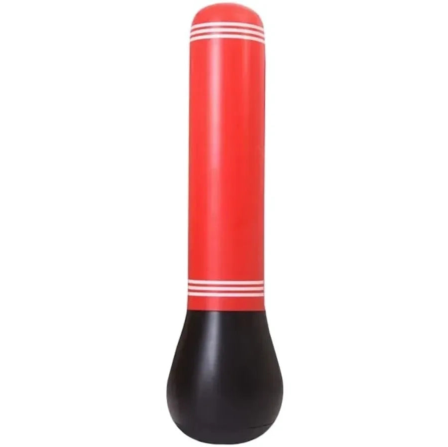 Punching ball gonflable rouge avec embase noire
