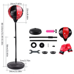 Punching ball sur pied gonflable rouge et noir - Vignette | SacDeFrappe.fr