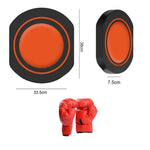 Sac de frappe mural - Rond de 38cm orange avec gants de boxe - Vignette | SacDeFrappe.fr