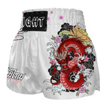 Short femme boxe thai blanc et rose avec dragon Fight - Vignette | SacDeFrappe.fr