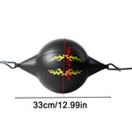 Punching ball suspendu - Ballon doubles élastiques en PU rouge ou noir et logo flammes - Gonflable - Vignette | SacDeFrappe.fr