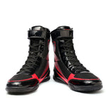 Chaussures de boxe noires avec inscription rouge Soprt - Vignette | SacDeFrappe.fr
