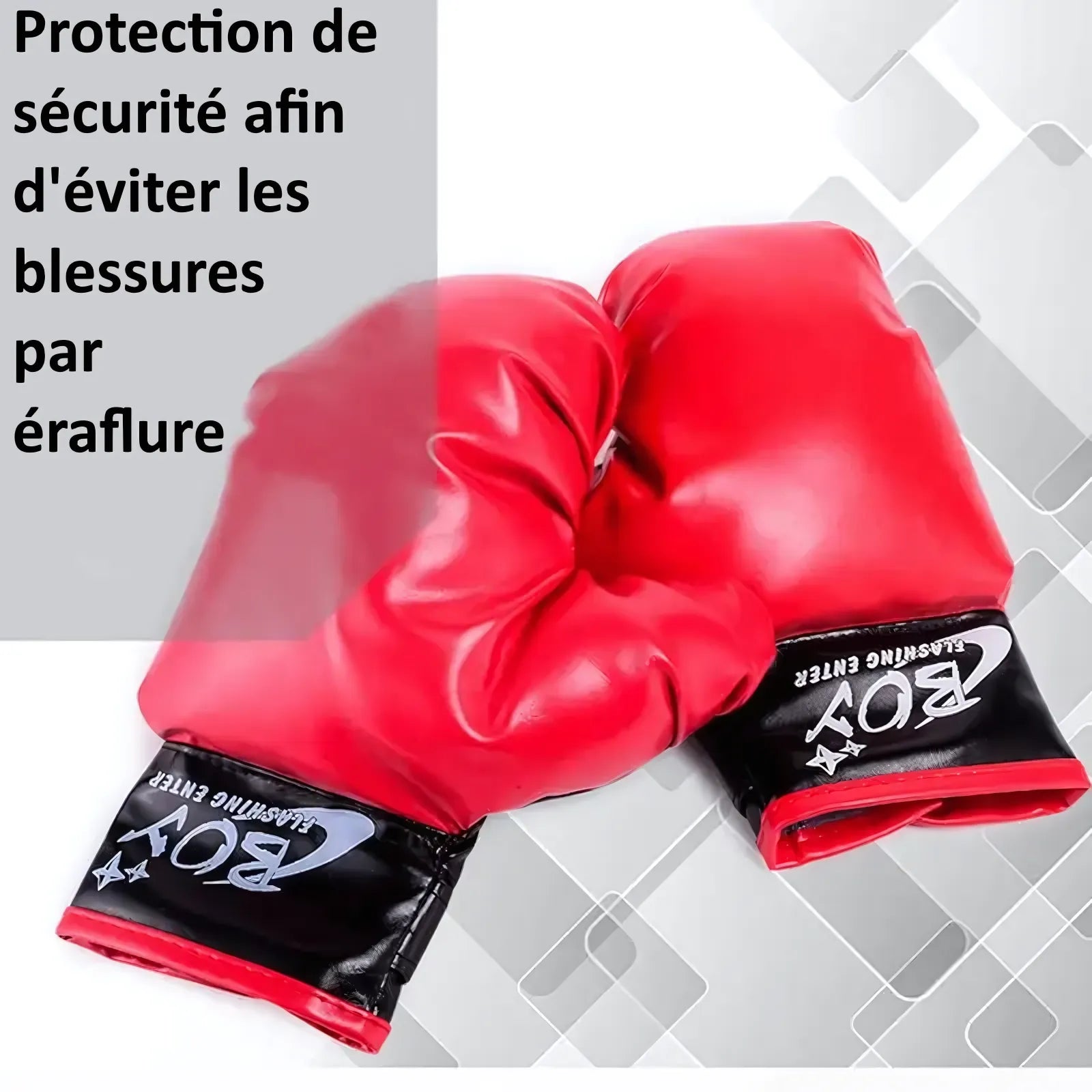Gants de boxe rouges avec protection de sécurité
