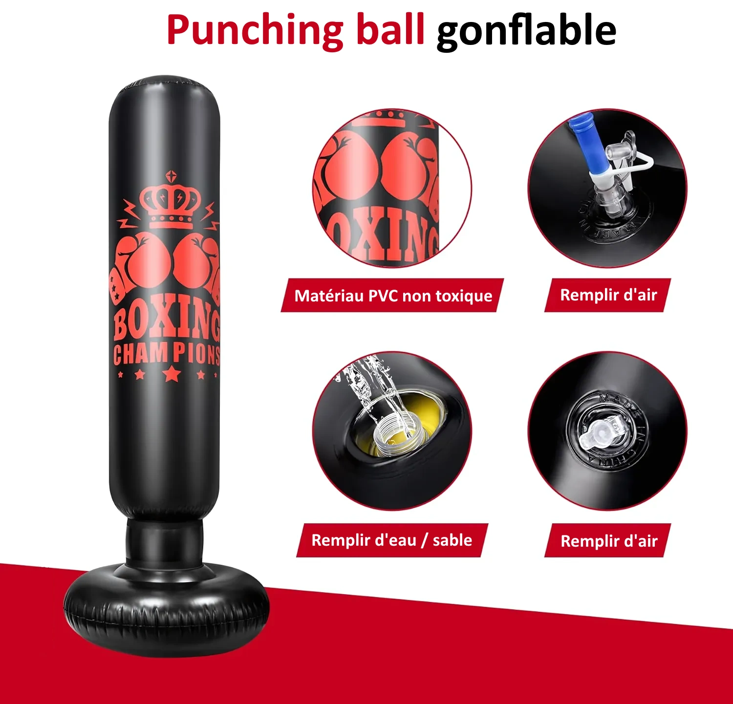 Punching Ball Gonflable Boxing Champions - Détails du produit
