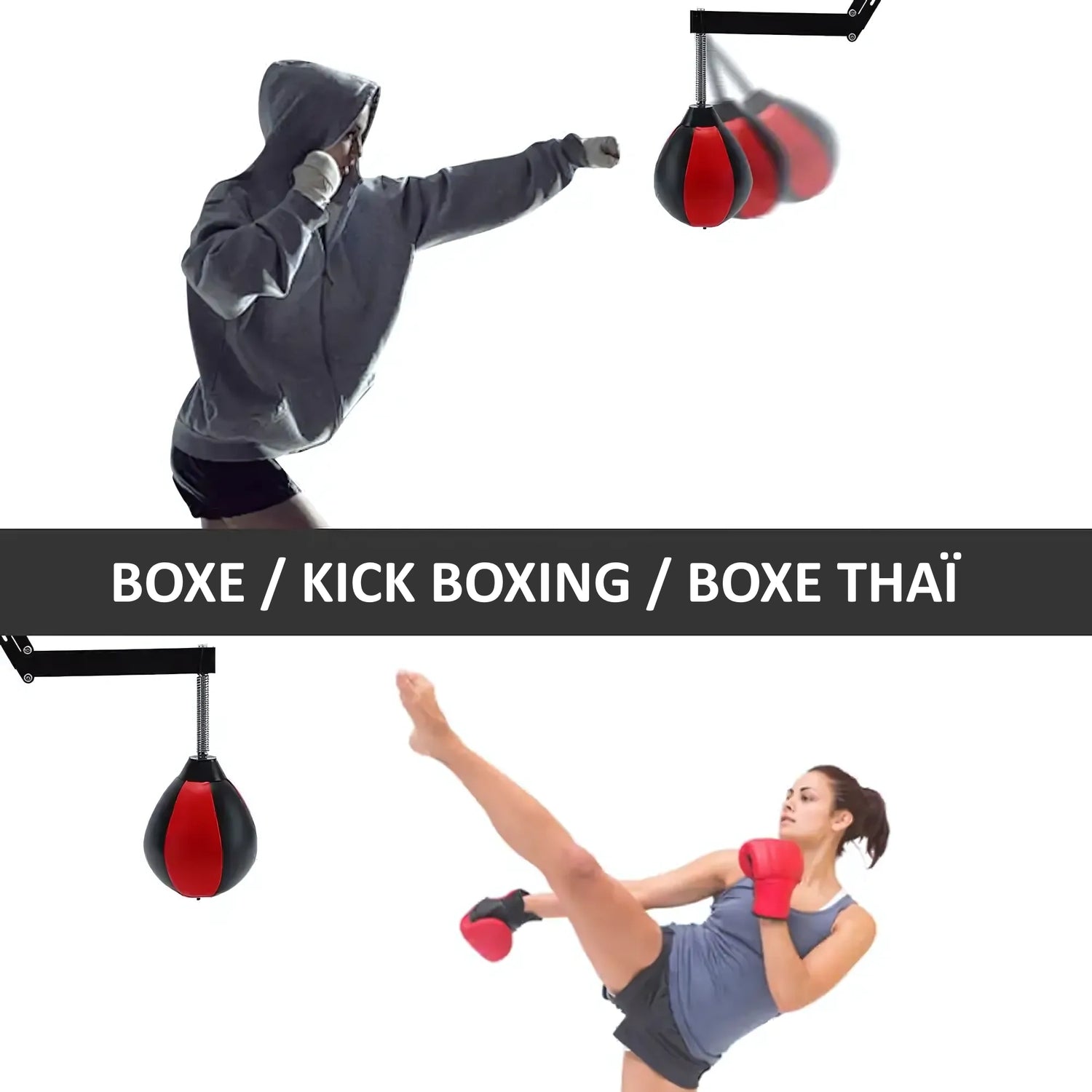 Utilisation du punching ball pour la boxe, kick boxing et boxe thaï