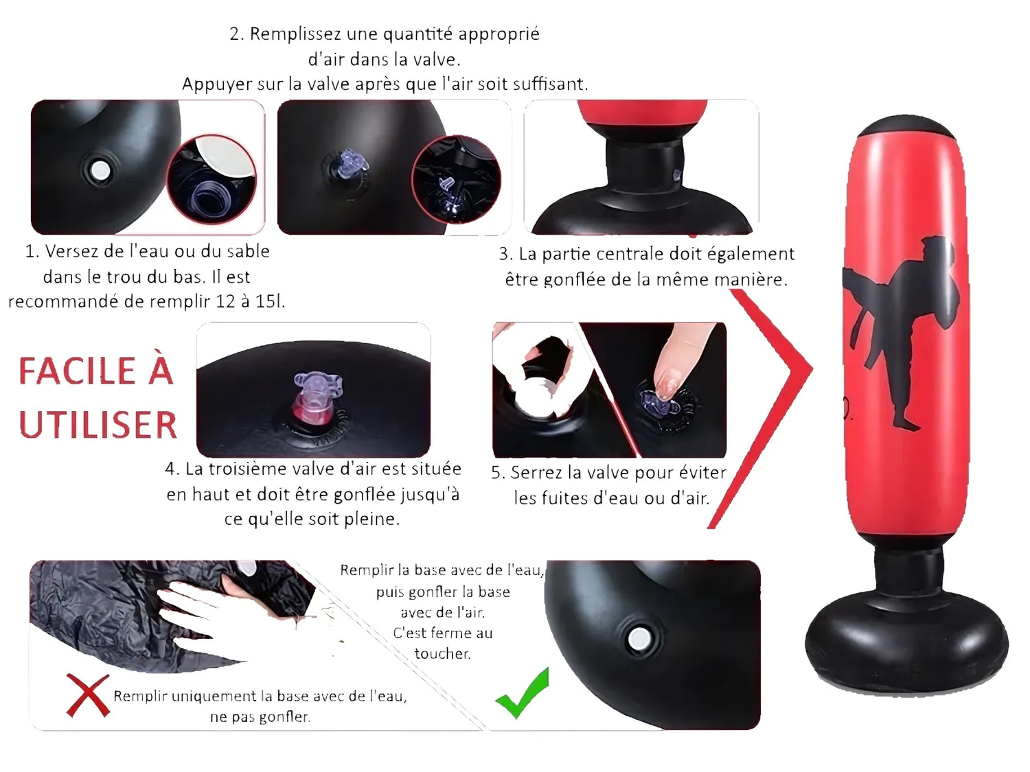 Instructions de remplissage du Punching Ball Multifonctionnel